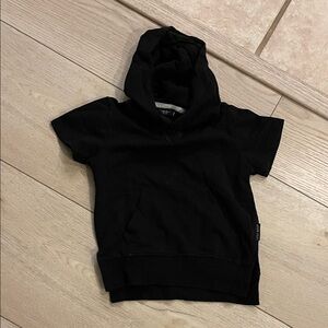 Little Bipsy Black Short Sleeve Hoodie
